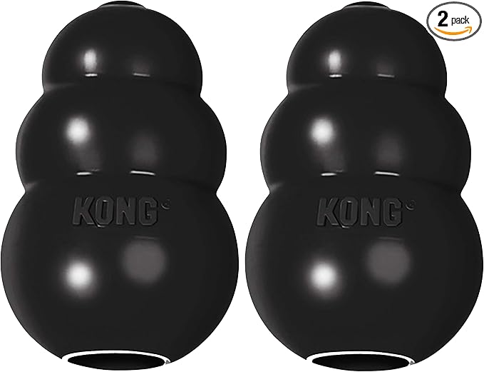KONG Extreme Dog Toy - Fetch & Chew Toy - Treat-Filling Capabilities & Erratic Bounce for Extended Play Time Most Durable Natural Rubber Material - for Power Chewers - for Small Dogs (Pack of 2)