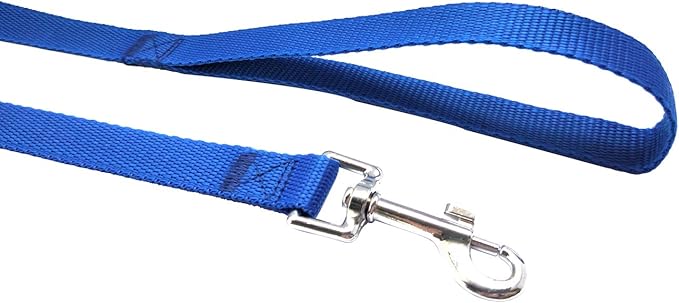 Nylon Training Dog Leash for Small Medium Large Dogs, 15ft 20ft 30ft 50ft Long Leash Dog/Puppy Lead for Obedience Recall Training, Camping (1" x 30ft, Blue)