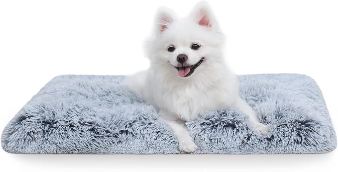 Vonabem Medium Dog Bed Washable, Soft Puppy Crate Beds for Medium Small Dogs and Cats, Plush Soft Puppy Pet Beds, Anti-Slip Dog Cage Mats for Sleeping, Kennel Pad 30 Inch Grey