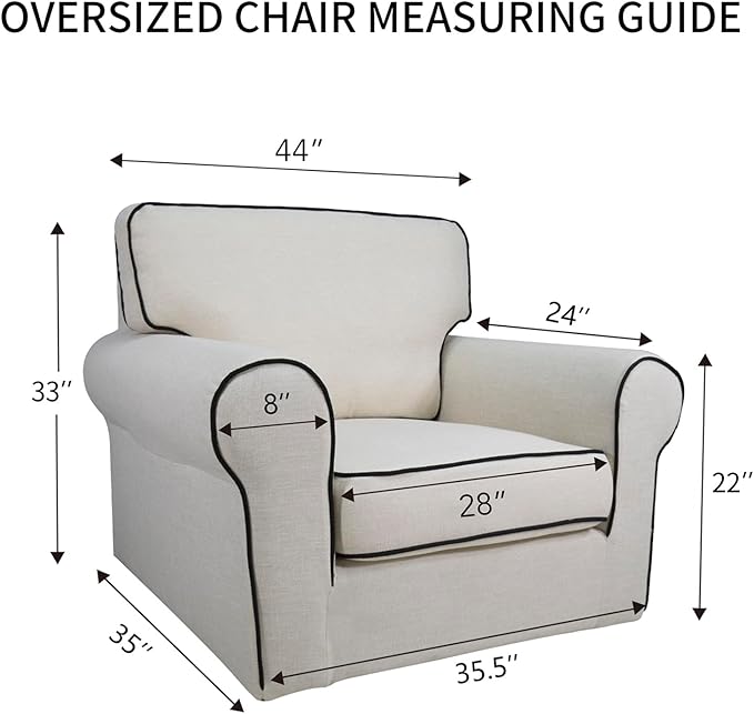 PureFit Super Stretch Sofa Slipcover – Spandex Non Slip Soft Couch Sofa Cover, Washable Furniture Protector with Non Skid Foam and Elastic Bottom for Kids, Pets (Oversized, Ivory)