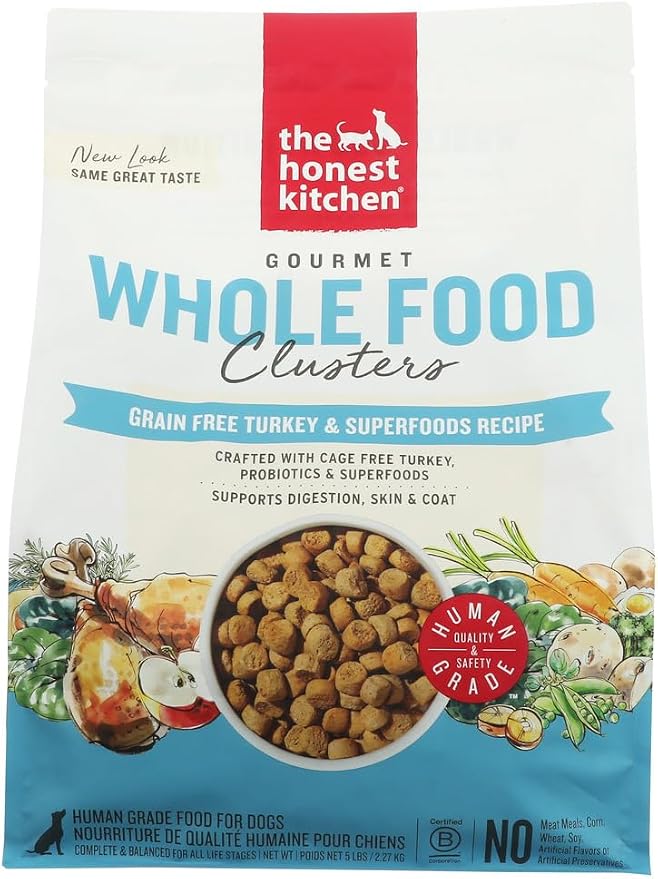 The Honest Kitchen Whole Food Clusters Human Grade Dry Dog Food - Grain Free Turkey 5 lbs