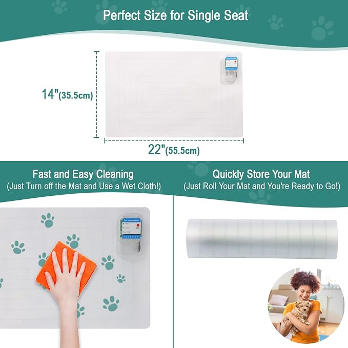 SEERWAY Electronic Pet Training Mat with Tester - Scat Mat for Dogs & Cats, Shock Pad to Keep Pets Off Furniture, Couch, Countertops | 3 Modes (Static, Beep, Static+Beep), Battery Powered