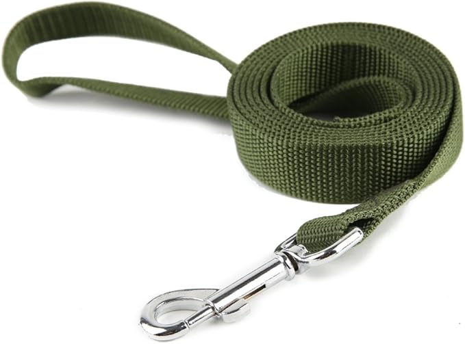 Nylon Dog Training Leash, Traction Rope, 4Ft /5 Foot /6 Feet Long, 5/8 inch 3/4 Inch 1 Inch Wide, for Small and Medium Dogs (3/4'' x 4 F, Green)