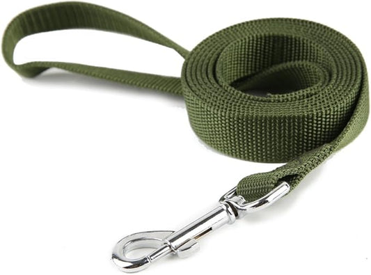 Nylon Dog Training Leash, Traction Rope, 4Ft /5 Foot /6 Feet Long, 5/8 inch 3/4 Inch 1 Inch Wide, for Small and Medium Dogs (3/4'' x 4 F, Green)