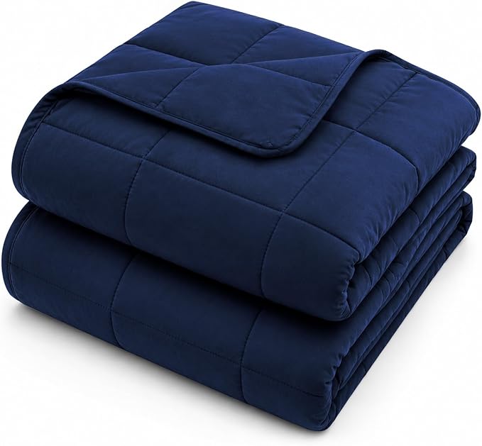 L'AGRATY Weighted Blanket - 60"x80" 25lbs Cooling Breathable Heavy Blanket Microfiber Material with Glass Beads for Adult All-Season Summer Fall Winter Soft Thick Comfort