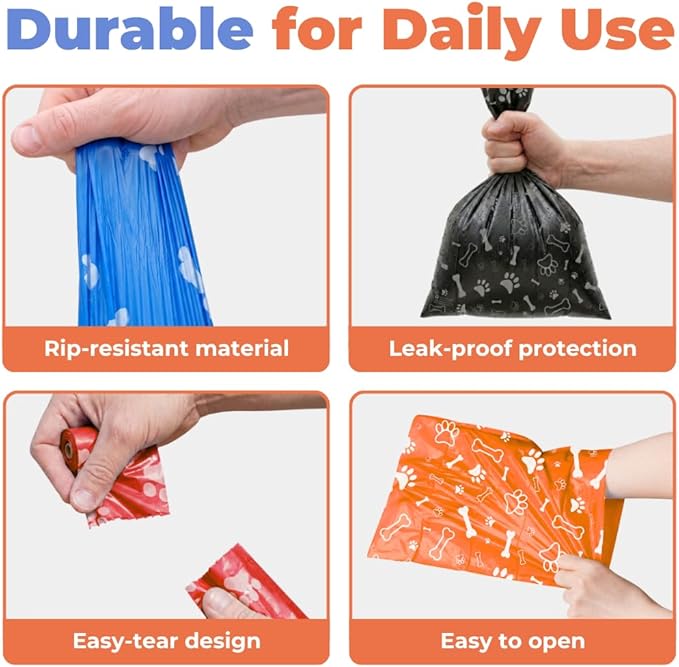 Best Pet Supplies Dog Poop Bags for Waste Refuse Cleanup, Doggy Roll Replacements for Outdoor Puppy Walking and Travel, Leak Proof and Tear Resistant, Thick Plastic - Assorted, 150 Bags
