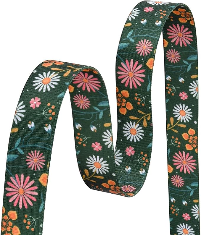 Mihqy Dog Collar with Bohemia Floral Tribal Geometric Patterns - Soft Ethnic Style Collar Adjustable for Small Medium Large Dogs(Dark Green Flower,L)