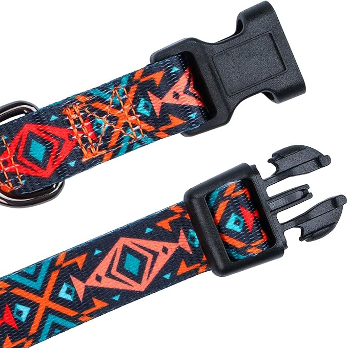 Tribal Dog Collar Aztec Pattern Adjustable Collars Medium