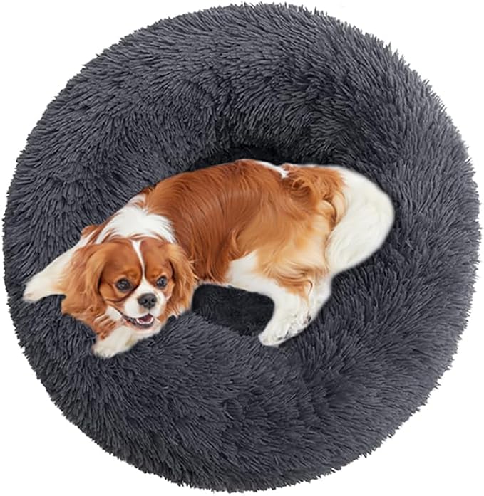 Large Cat Bed Round Dog Bed Warm Pet Beds Large Rabbit Pillow Calming Donut Ferret Beds Pillow Pet Kitten Bed Suit for 8KG Pet