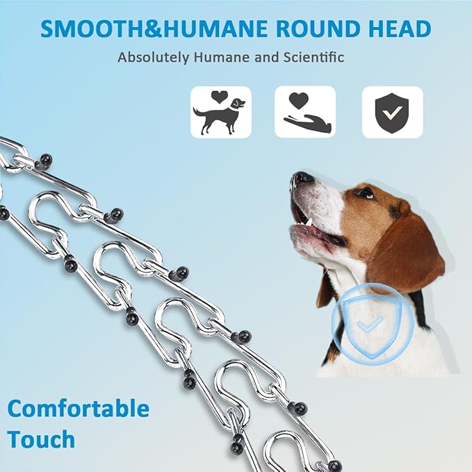 Prong Collar for Dogs, Dog Training Collar, Adjustable Size Dog Pinch No Pull Collar with Quick Release Buckle for Small Medium Large Dogs(with Extra Links) S(14-18" Neck, 2.25mm)