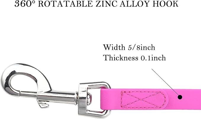 Waterproof Long Leash Durable Dog Recall Training Lead Great for Outdoor Hiking, Training, Yard, Beach and Swimming (Purple, 15ft)