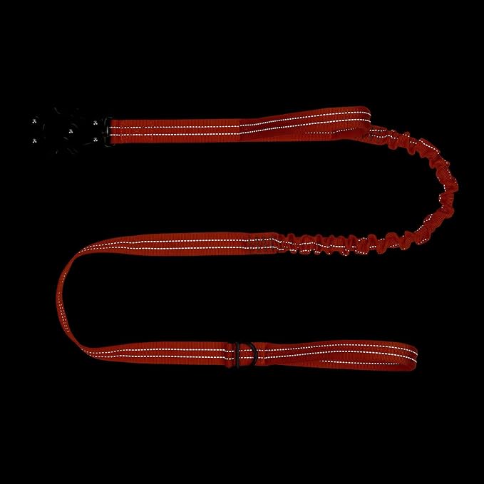 ICEFANG Tactical Dog Leash,K9 Training Walking Bungee Lead with 2 Control Handle,Heavy Duty Quick Release Metal Clasp,for Medium Large Breed (Reflective Orange, 6 FT)