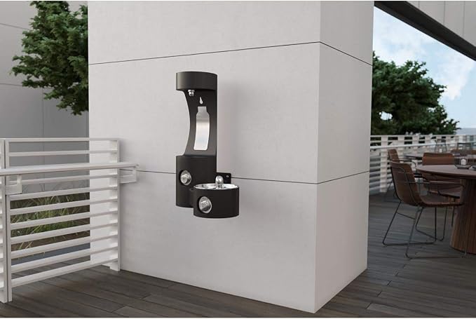 Elkay Outdoor Lk4408 Wall Mount Fountain & Bottle Filler Gray