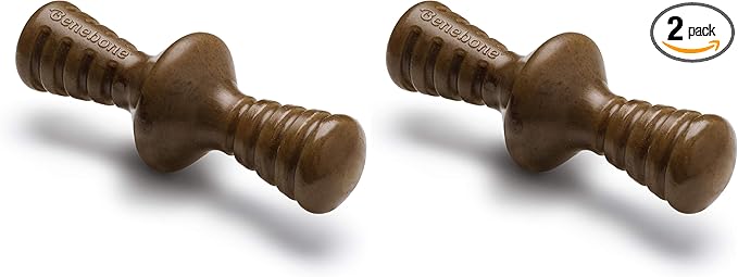Benebone Zaggler Rolling Dog Chew Toy for Aggressive Chewers, Real Bacon, Made in USA, Medium (Pack of 2)