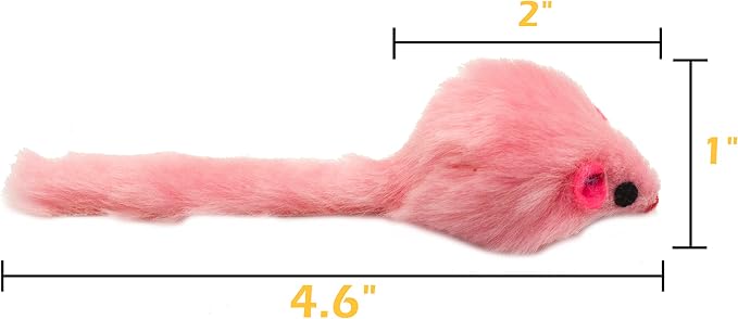 Fashion's Talk Assorted Mice Cat Toys Furry Rattle Mouse Kitten Toy Mini Mice for Indoor Cats Interactive Play Color Varies 24 Count