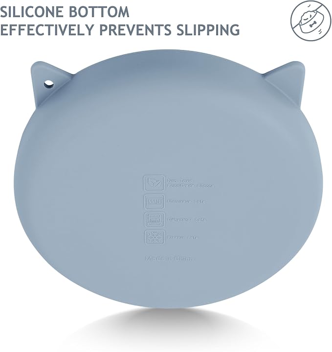 Coomazy Silicone Slow Feeder Dog Cat Bowls, Interactive Puzzle Toy for Pets Food Training, Keeps Dogs Cats Busy, Prevents Puppy Kitty Overeating (Light Blue, 1.4Cup)