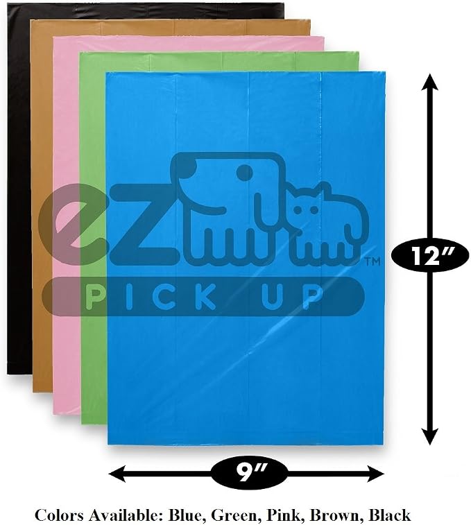 EZ Pick Up Pink Poop Bags - 1000 Dog Waste Bag Cat Puppy Waste Disposal | heavy duty, leak proof, large, 9x12