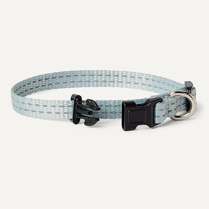Amazon Basics Reflective & Adjustable Dog Collar, Featuring a Metal D-Ring and Quick-Release Buckle,Size XS, Blue