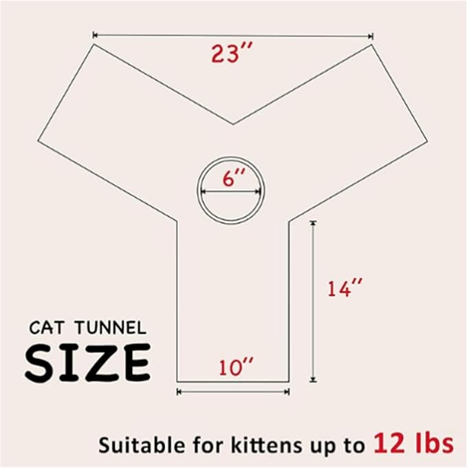 Pet Cat Tunnel Tube Cat Toys 3 Way Collapsible, Tunnels for Indoor Cats，Kitty Bored Peek Hole Toy Ball Cat, Puppy, Kitty, Kitten, Rabbit