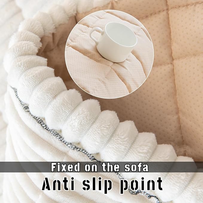 Mitid Sofa Cover Fuzzy Couch Cover for Pet, Couch Covers for Dogs Washable Non-Slip Sofa Slipcover Cushion Protector Pets Friendly Mat