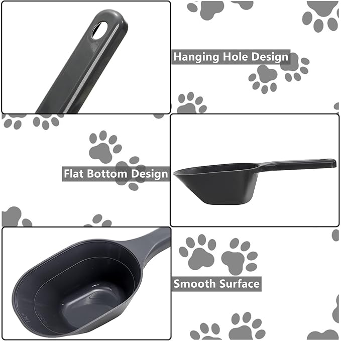 DEAYOU 12 Pack Dog Food Scoop, 1 Cup Plastic Pet Food Scoop with Measuring Lines, Multi Purpose Kitchen Scoop Measure Cups for Puppy, Flour, Ice Cube, Accurate Portion Control, 4 Colors