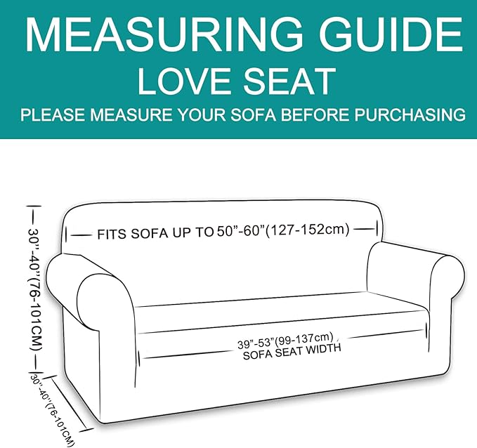 U-NICE HOME Loveseat Cover Stretch Couch Cover Sofa Cover Sofa Slipcover Furniture Protector for 2 Cushion Couch Sofa Pet Friendly(Loveseat, Chocolate)