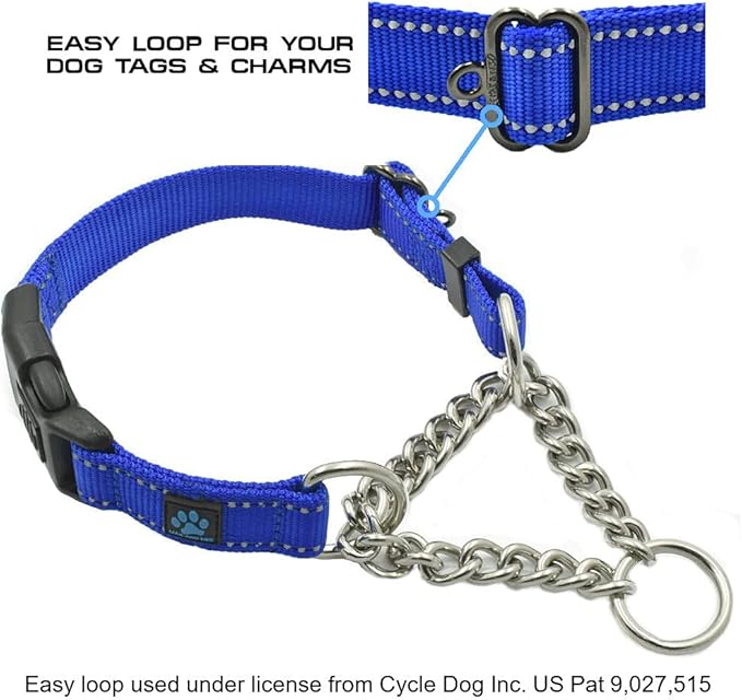 Max and Neo Stainless Steel Chain Martingale Collar - We Donate to a Dog Rescue for Every Collar Sold (X-Small, Purple)