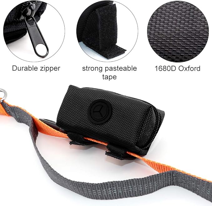 SLOSN 3 Pack Pet Waste Bag Dispenser with Zippered Portable Dog Poop Bag Holder, Great Accessory for Walking, Running with Dog (RoseRed Green Black)
