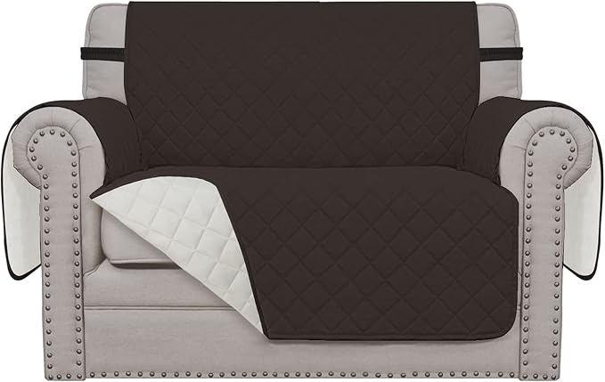 Easy-Going Oversized Chair Sofa Slipcover Reversible Sofa Cover Water Resistant Couch Cover Furniture Protector Cover with Elastic Straps for Pets Dog (Oversized Chair, Chocolate/Ivory)