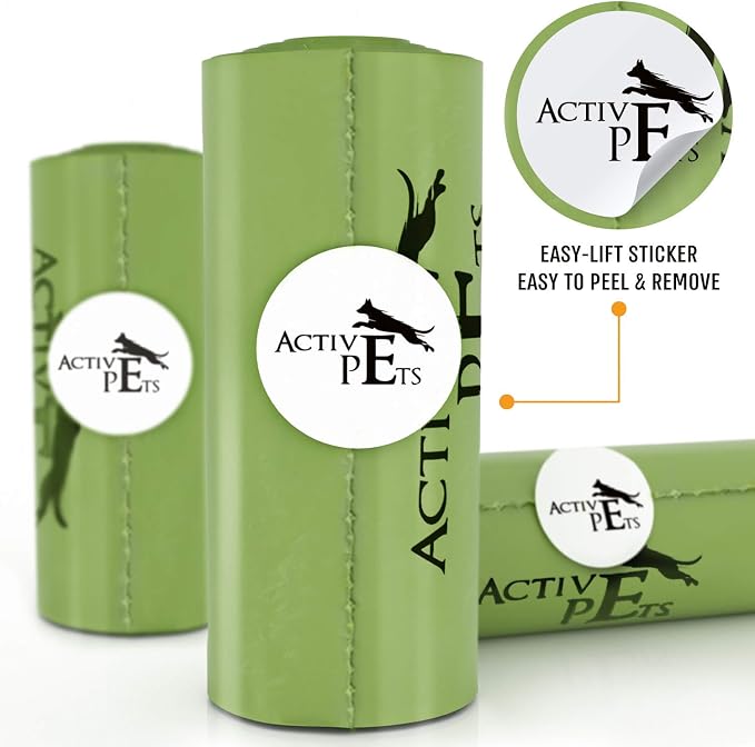 Active Pets Dog Poop Bag, Extra Thick Dog Waste Bags, Leak-Proof, Easy-Tear, Strong Doggy, Lavender-Scented Waste Bags Eco-Friendly Doggie Bags