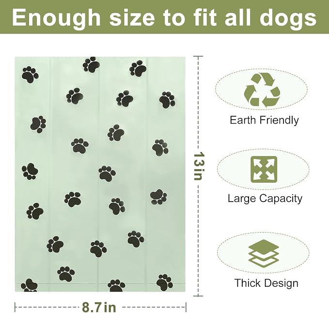 Poop Bags for Dogs, Dog Poop Bag Rolls and Small Trash Bags for Waste Cleanup, Extra Thick Doggie Bags for Pooper Scooper Scented Dog Waste Bag for Outdoor Puppy Walking and Travel 60 Count