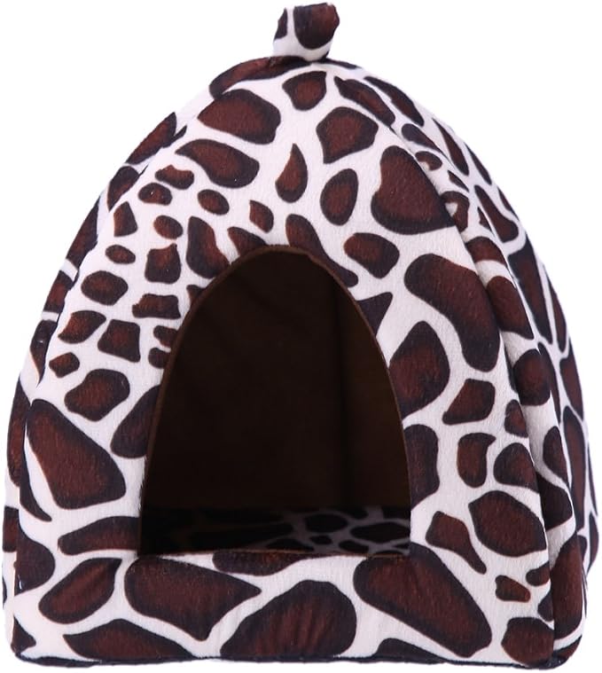 Strawberry Plush Pets House Washable Pets Cave Sofa Half-Closed Fluffy Dogs Room Soft Puppy House for Winter Indoor