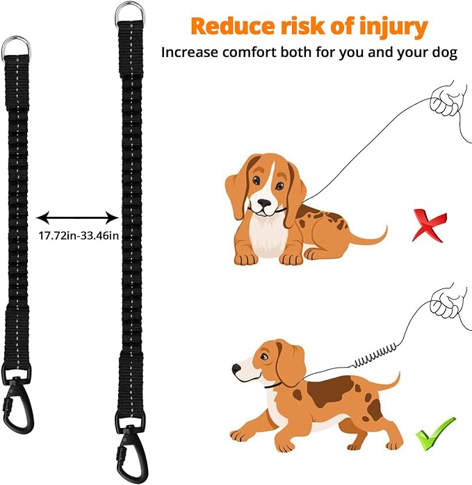 jenico Long Dog Leash 100FT: Heavy Duty Nylon Rope Leashes for Dogs Training with Reflective Threads Bungee and Padded Handle - Dog Lead for Large Small Medium Dogs Outside Walking Hiking
