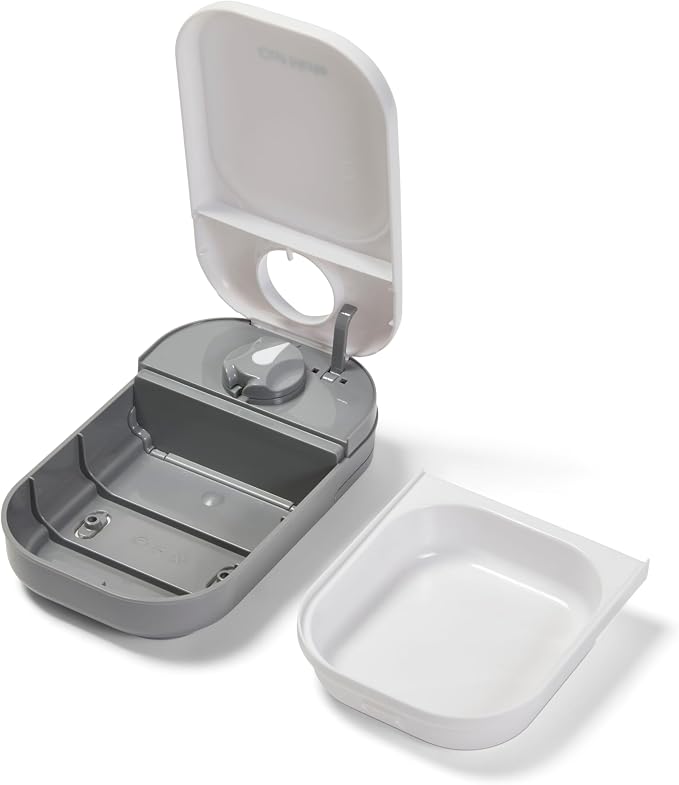 Cat Mate C100 Single Meal Automatic Timer-Controlled Pet Feeder - Suitable for Cats and Small Dogs, for Wet or Dry Food, up to 0.88 lb Capacity, White