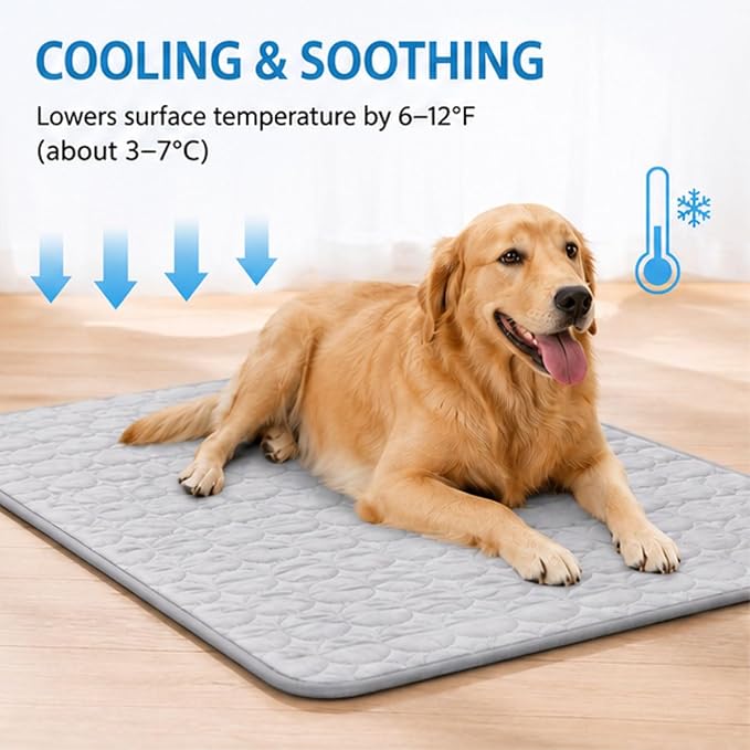 Pawlab Cooling Mat,Pawlab Cooling Mat for Dogs,King Size Self Cooling Mattress (Pink, Small)