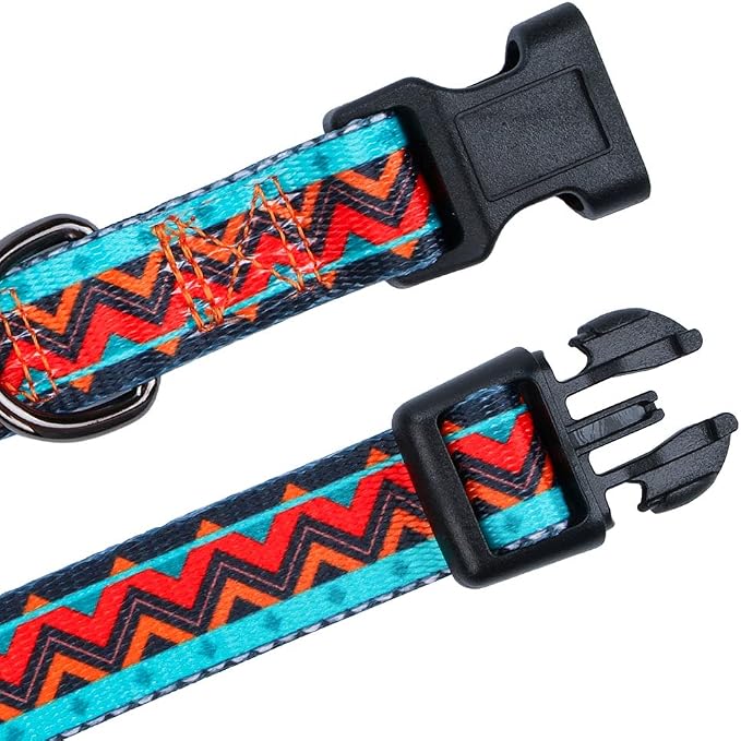 Tribal Dog Collar Aztec Pattern Adjustable Collars Medium Geometric
