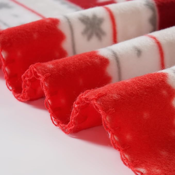 CAI TENG Red Christmas Blankets Bulk 50 X 60 inch Fleece Throw Blanket 6 Pack Printed Blankets Christmas Decoration Small Throw for Sofa Home Gift
