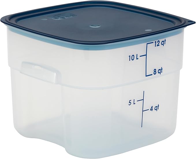 Cambro FreshPro 12 Quart (QT) Food Storage Container with Lid (Restaurant Grade) - for Food Prep, Commercial Kitchen, Pet and Dog Food Container (Translucent)
