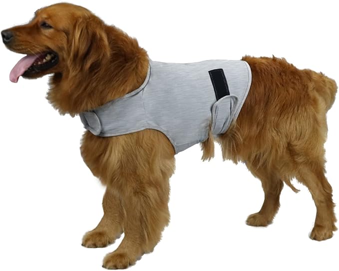 Comfort Dog Anxiety Relief Coat, Dog Anxiety Calming Vest Wrap for Thunderstorm,Travel,4th of July Fireworks,Vet Visits,Separation Anxiety Relief for Dogs (Large(Pack of 1), Light Gray)
