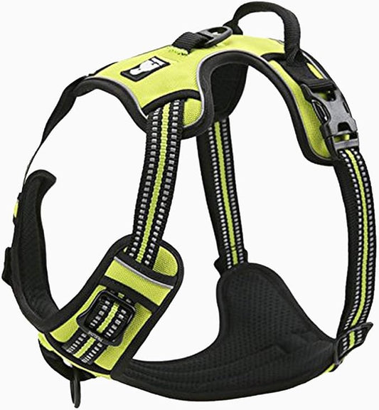 TRUE LOVE Adjustable No-Pull Dog Harness Reflective Pup Vest Harnesses Comfortable Control Brilliant Colors TLH5651(Neon Yellow,S)