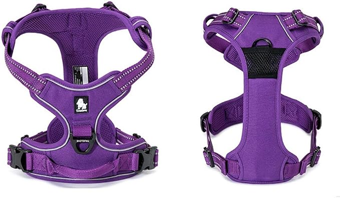 Truelove Adjustable No-Pull Dog Harness Reflective Pup Vest Harnesses Comfortable Control Brilliant Colors TLH5651(Purple,M)