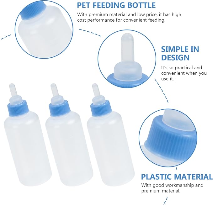 9pcs Pet Nursing Bottle for Kittens and Puppies Feeding Nipple for Pets Easy to Use
