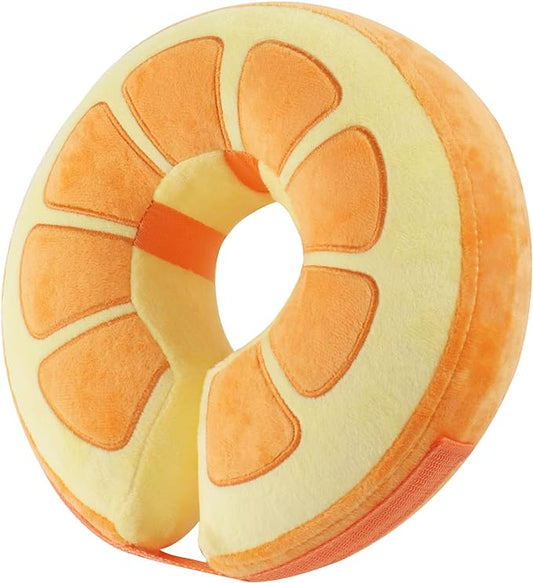 IEUUMLER Inflatable Recovery Dog Collar, Protective Donut Cone, Adjustable Soft Collar for Dog and Cat After Surgery Prevent from Biting & Scratching EU002 - Orange L