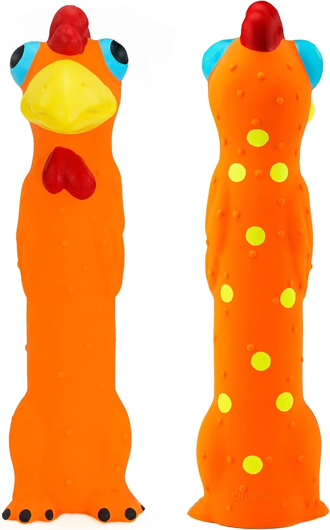 CHIWAVA 3 Pack 9" Squeaky Latex Dog Toys Standing Stick Animal Puppy Fetch Interactive Play for Small Medium Dogs