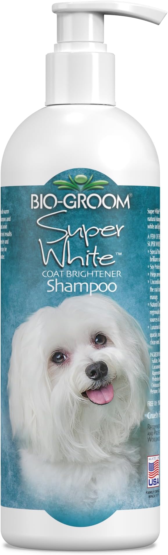 Bio-Groom Super White Dog Shampoo - Whitening Pet Shampoo, Dog Bathing Supplies, Puppy Wash & Grooming Supplies, Cruelty-Free, Made in USA, Coat Brightener - 32 fl oz 1-Pack