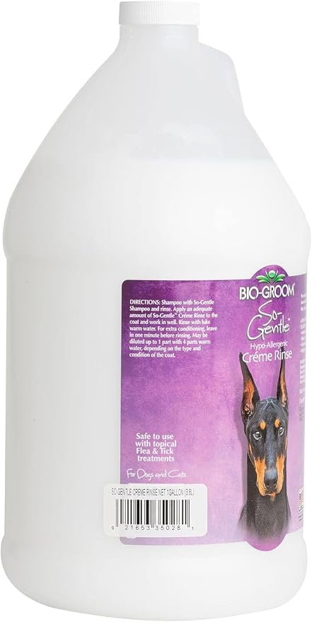 Bio-Groom So-Gentle Hypoallergenic Dog Conditioner - Tearless, Dog & Cat Bathing Supplies, Puppy Wash for Gentle Skin, Cruelty-Free, Made in USA, Tear-Free Products - 1 Gallon