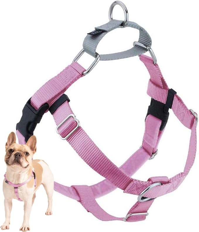 2 Hounds Design Freedom No Pull Dog Harness, Adjustable Harness, Easy Walking & Comfortable Control, Fits Small, Medium & Large Dogs, Solid Colors, Made in USA, 1" XL, Rose