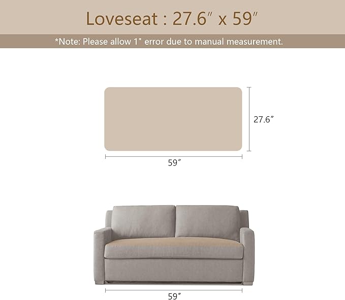 MEETSKY Cream Couch Cover for Dogs, Pet Small Couch Covers for Sofa, Thick Soft Dog Bed Cover Non-Slip Washable Couch Covers for 2 Cushion Couch Sofa Pet Friendly, 27.6" x 59"