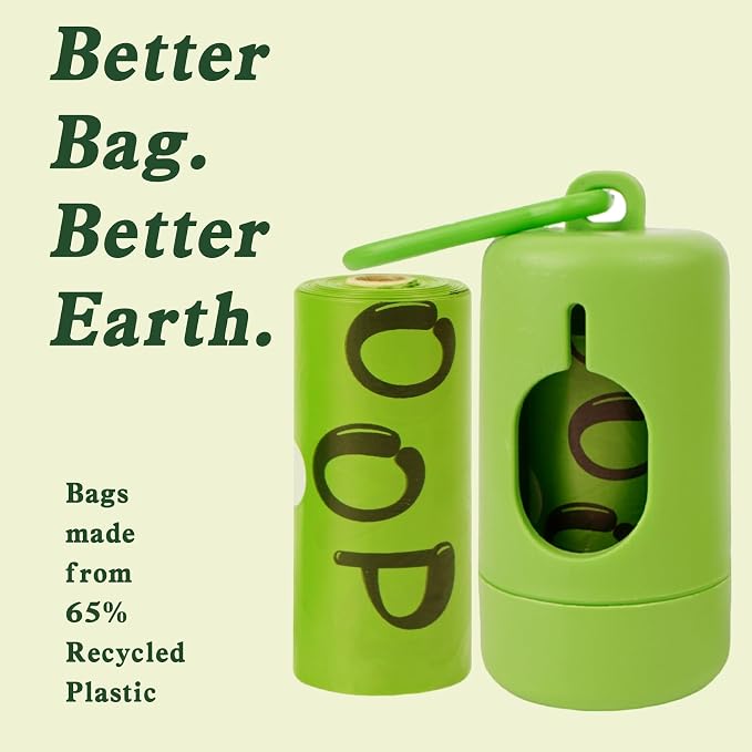 Dog Poop Bags Rolls with Dispenser - Scented & Leak-Proof Dog Waste Bags in Green/Black, 13x9 Inch Extra Large Poop Bags for Dogs, 120/360/630 Counts