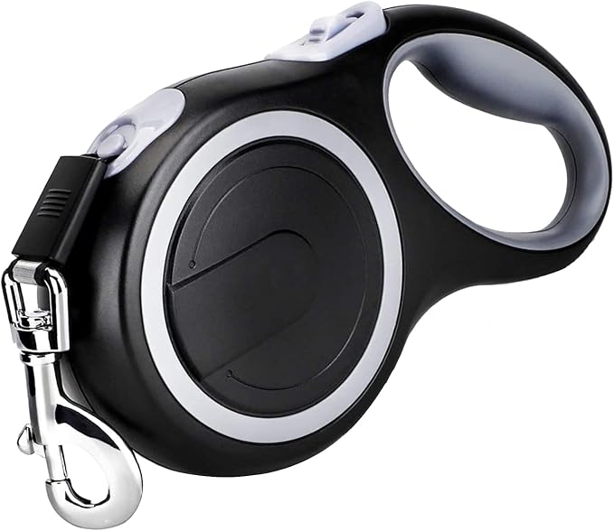 26Ft Retractable Dog Leash, Heavy Duty Great Leash for Dog up to 110 lbs, Anti-Slip Rubberized Handle, One-Handed Brake, Strong Nylon Tape, Tangle Free(Large Size).